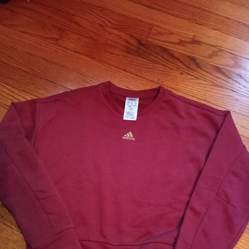Women Adidas XS Rusty pink cropped sweatshirt with matching leggings size Small